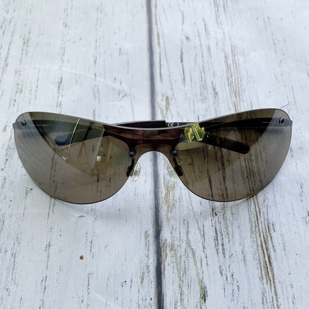 Cerruti 1881 Brown Lense Rimless Wrap Metal Arm Sunglasses C7217 A 120 - Picture 3 of 9
